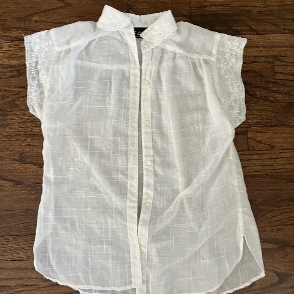Vintage white sheer blouse